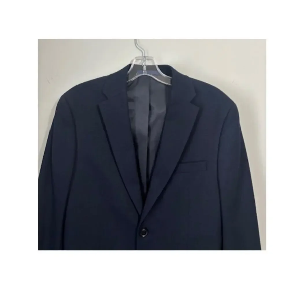 Topman Men’s Skinny Fit Navy Blue Solid Two Button Sport Coat Blazer 36R NEW